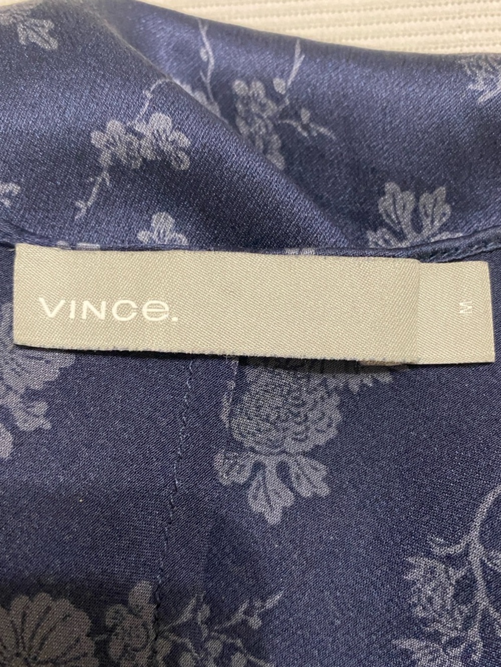 Vince Floral Slip Dress in Calico Floral & Coastal Navy Blue - Picture 7 of 8